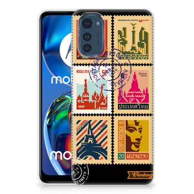 Motorola Moto E32/E32s | Silliconen Back Cover | Postzegels