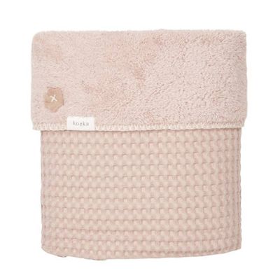 Koeka Oslo baby ledikantdeken teddy 100x150 cm grey pink/grey pink