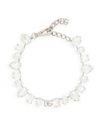 Dolce & Gabbana logo-plaque crystal-embellished necklace - Argent - thumbnail