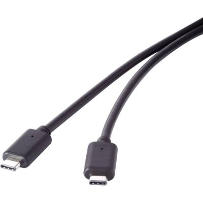 Renkforce USB-kabel USB 3.2 Gen2x2 USB-C stekker, USB-C stekker 0.50 m Zwart Vergulde steekcontacten RF-4381068 Renkforce USB-kabel USB 3.2 Gen2x2 USB-C stekker, USB-C stekker 0.50 m Zwart Vergulde steekcontacten RF-4381068