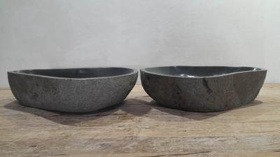 Rivierstenen waskommen set RL250329AB, 59x36x15 cm