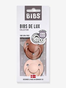 Set van 2 BIBS De Lux siliconen spenen terracotta + poederroze