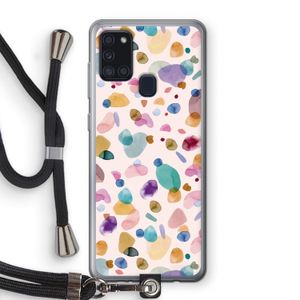 Terrazzo Memphis Pink: Samsung Galaxy A21s Transparant Hoesje met koord