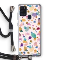 Terrazzo Memphis Pink: Samsung Galaxy A21s Transparant Hoesje met koord