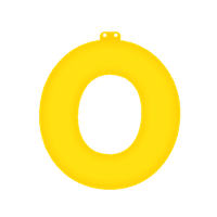 Opblaas letter O geel - thumbnail