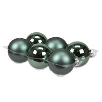 6x stuks glazen kerstballen emerald groen (greenlake) 8 cm mat/glans - thumbnail