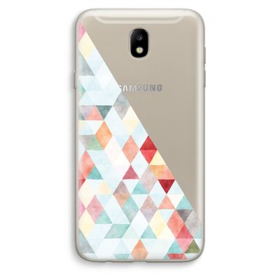 Gekleurde driehoekjes pastel: Samsung Galaxy J7 (2017) Transparant Hoesje