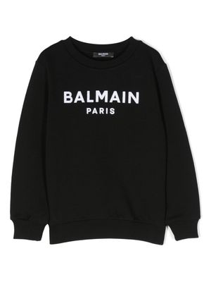 Balmain Kids sweat en coton à logo imprimé - Noir
