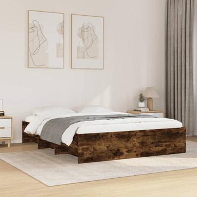 Bedframe zonder matras hout gerookt eikenkleurig 160x200 cm