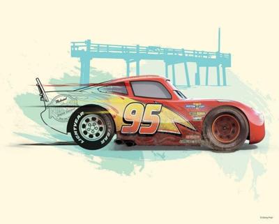 Kunstdruk Cars Lightning McQueen 50x40cm