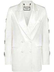 Philipp Plein blazer croisé à découpes - Blanc