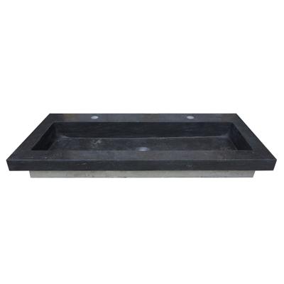 Wastafel Aquasplash Stone 120x46 cm met 2 Kraangaten Hardsteen Zwart Aquasplash