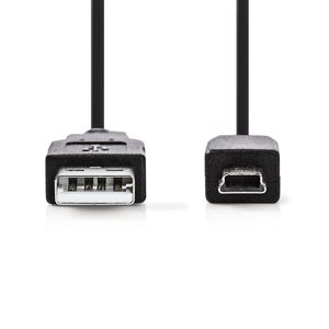 USB 2.0-Kabel | A Male - Mini 5-Pins Male | 2,0 m | Zwart [CCGB60300BK20]