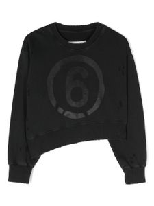 MM6 Maison Margiela Kids sweat asymétrique à logo imprimé - Gris