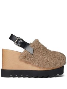 Stella McCartney mules Elyse 105 mm à semelle compensée - Marron