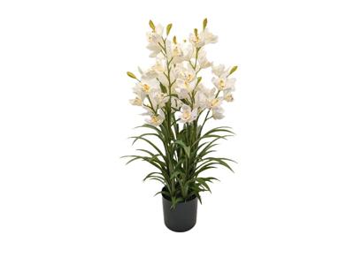 Cymbidium kunstplant 90 cm, wit - Buitengewoon de boet