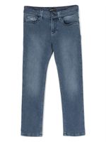 Emporio Armani Kids jean à effet usé - Bleu