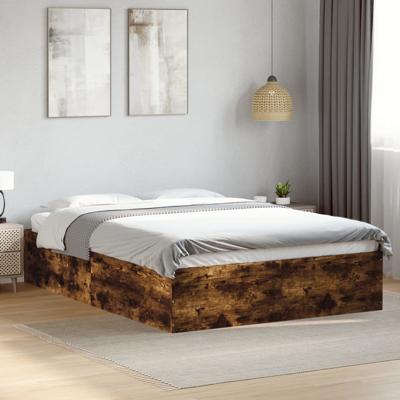 Bedframe bewerkt hout gerookt eikenkleurig 140x200 cm