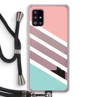 Strepen pastel: Samsung Galaxy A51 5G Transparant Hoesje met koord