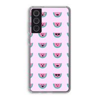 Smiley watermeloenprint: Samsung Galaxy S21 FE Transparant Hoesje