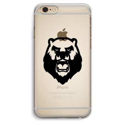 Angry Bear (black): iPhone 6 Plus / 6S Plus Transparant Hoesje