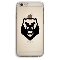 Angry Bear (black): iPhone 6 Plus / 6S Plus Transparant Hoesje