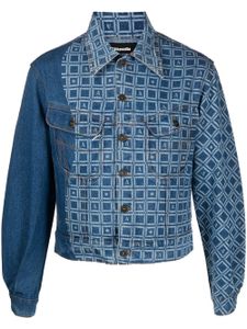 Ahluwalia veste en jean à imprimé graphique - Bleu