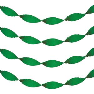 Feest slinger - 6x - groen - crepe papier - 24 meter - draaislinger decoratie