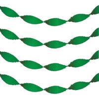Feest slinger - 6x - groen - crepe papier - 24 meter - draaislinger decoratie