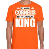 Naam cadeau t-shirt my name is Cornelis - but you can call me King oranje voor heren - thumbnail