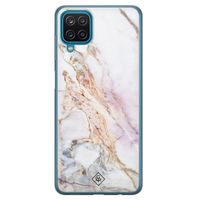 Samsung Galaxy A12 siliconen telefoonhoesje - Parelmoer marmer