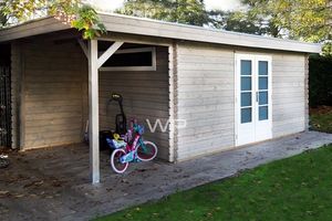 Woodpro Vianen Tuinhuis 600x300 cm 28 mm vuren blank- Plat dak- Hout- Woodpro