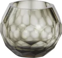 Light & Living theelichthouder glas eliza 12x10cm grijs
