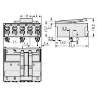 WAGO 2092-3524/020-000 Male behuizing (board) 2092 Totaal aantal polen: 4 Rastermaat: 7.50 mm Inhoud: 50 stuk(s)