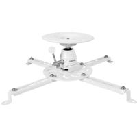 LogiLink BP0056 Beamer-plafondbeugel Plafondhouder, In hoogte verstelbaar, Kantelbaar en zwenkbaar Afstand vloer-plafond (max.): 135 mm Wit