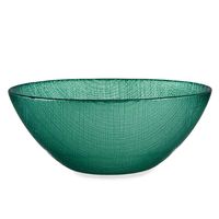 Kommetjes/serveer schaaltjes - Murano - glas - D15 x H6 cm - groen - Stapelbaar - thumbnail
