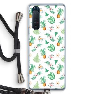Ananas bladeren: Sony Xperia 5 II Transparant Hoesje met koord
