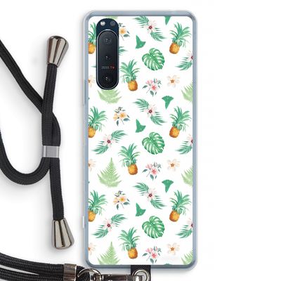 Ananas bladeren: Sony Xperia 5 II Transparant Hoesje met koord