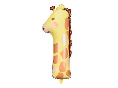 Folieballon Cijfer 1 Giraffe (82cm)