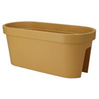 Balkon plantenpot/bloempot - okergeel - 60 x 25 cm - ovaal - kunststof