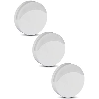 Set van 3 LED nachtlampen - Rond - Samsung LED chips - Daglichtsensor - 4000K neutraal wit - Stopcontact lamp - EU plug (eurostekker)