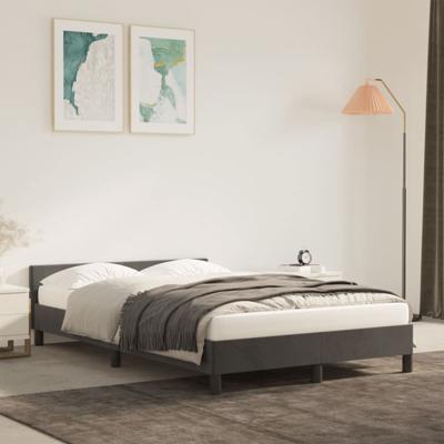 Bedframe zonder matras 120x190 cm fluweel donkergrijs