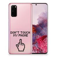 Samsung Galaxy S20 Silicone-hoesje Finger Don't Touch My Phone - thumbnail