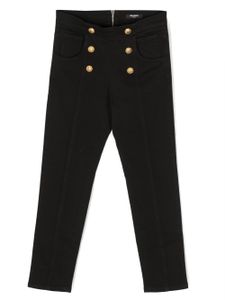 Balmain Kids pantalon à boutons embossés - Noir