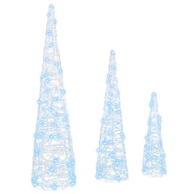 Kerstboom met 90 LED 3 pcs Koudwit 40 cm 60 cm 80 cm Acryl