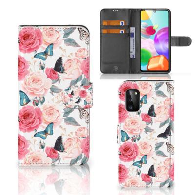 Samsung Galaxy A41 Hoesje Butterfly Roses