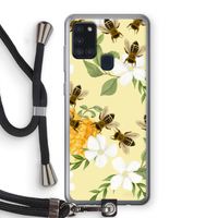 No flowers without bees: Samsung Galaxy A21s Transparant Hoesje met koord