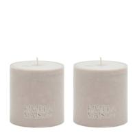 Riviera Maison Stompkaarsen,Pillar Candle ECO Beige 10x10 cm - 2 stuk