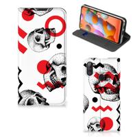 Mobiel BookCase Samsung Galaxy M11 | A11 Skull Red