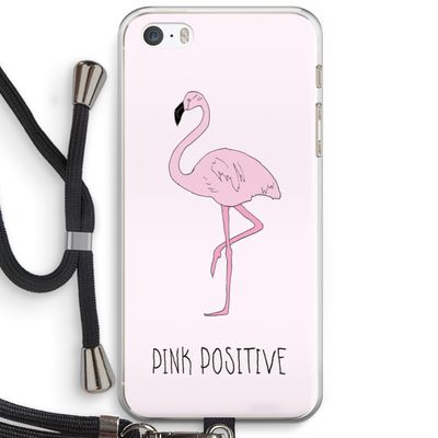Pink positive: iPhone 5 / 5S / SE Transparant Hoesje met koord